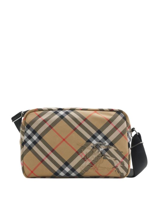 Burberry Gray Check Cross-Body Bag for men