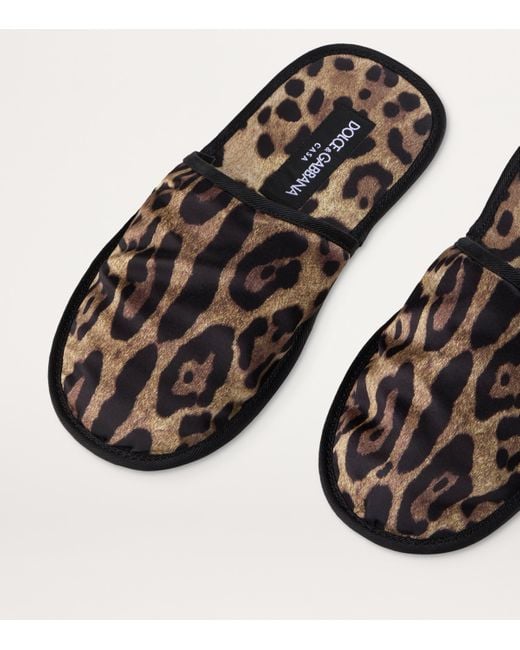 Dolce & Gabbana White Leopard Slippers And Sleep Mask Travel Set