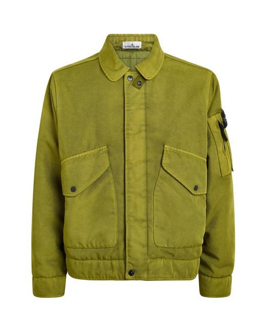 Stone Island Green Organic Cotton Bomber Jacket for men