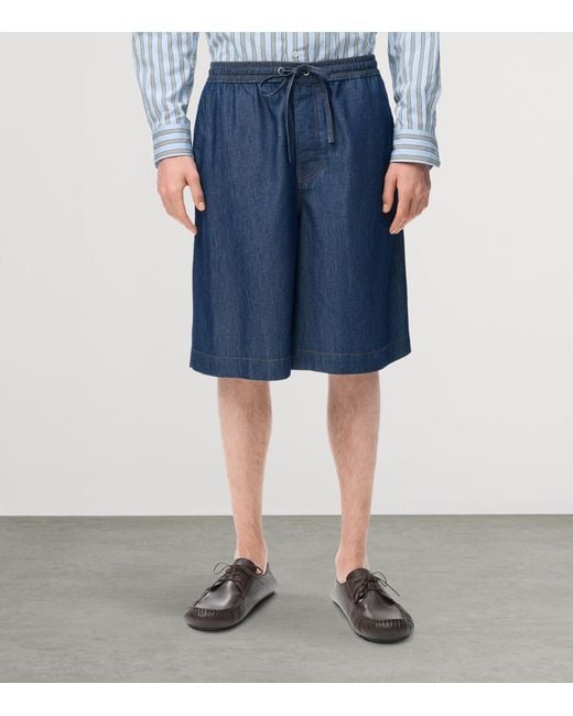 Loewe Blue Drawstring Denim Shorts for men