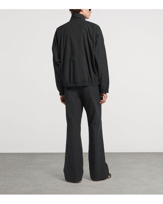 Balenciaga Blue Cotton Tartan Track Jacket for men