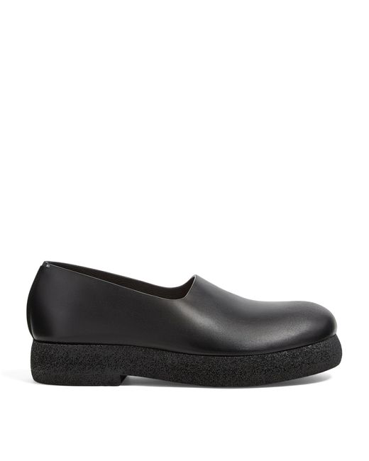 Zegna Black Leather Loafers for men