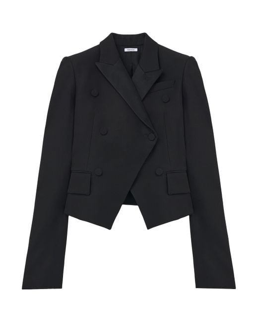 Alexander McQueen Black Wool-Blend Double-Breasted Blazer