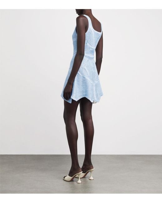 Maje Blue Crochet Mini Dress