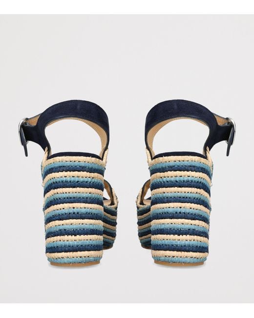 Gabriela Hearst Blue Raffia Sardis Platform Sandals 110