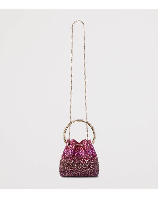 Jimmy Choo Red Bon Bon Embellished Top-Handle Bag