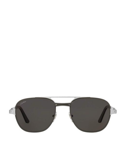 Cartier Gray Metal 06L001758 Sunglasses for men