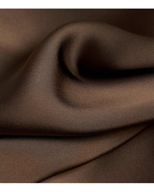 MAX&Co. Brown Satin Flared Midi Dress