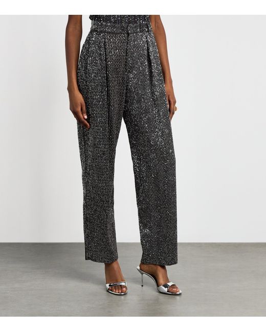 Missoni Gray Metallic Straight Trousers