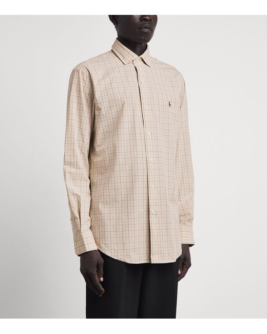 Polo Ralph Lauren White Stretch-Cotton Check Custom Fit Shirt for men