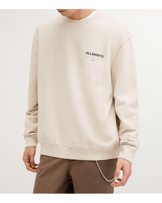 AllSaints White Organic Cotton Access Sweatshirt for men