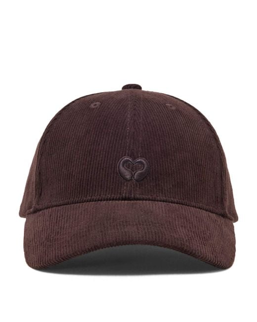 Maje Brown Corduroy Logo Baseball Cap