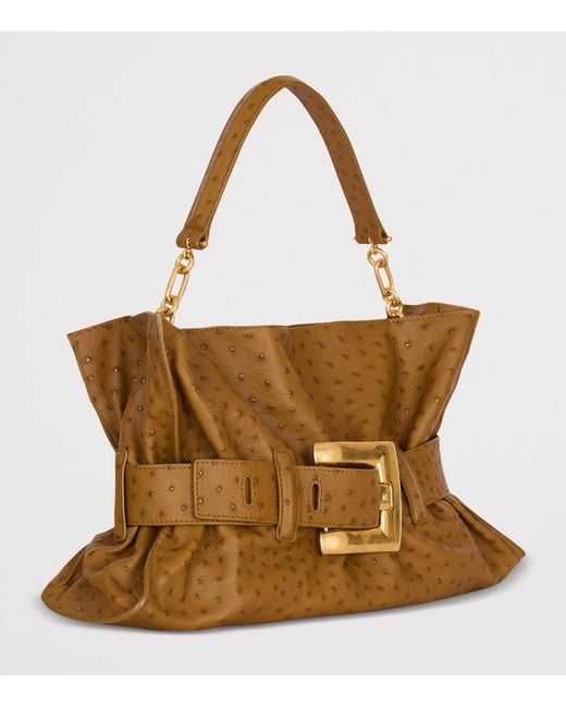 Balmain Brown Medium Leather Anthem Shoulder Bag