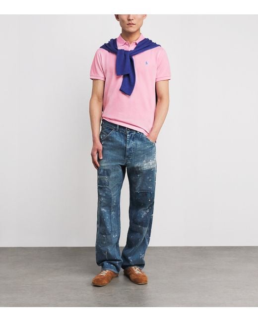 Polo Ralph Lauren Pink Cotton Mesh Slim-Fit Polo Shirt for men