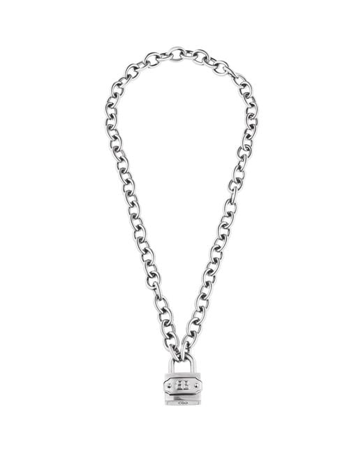 Balenciaga Metallic Bb Padlock Necklace for men