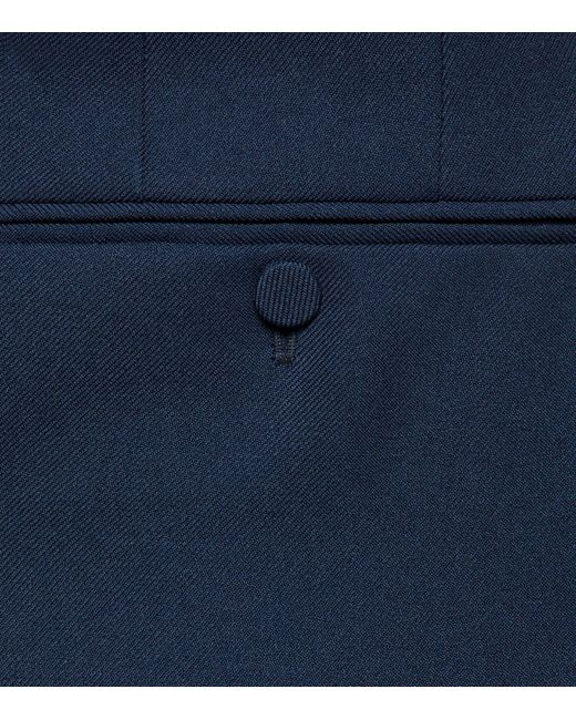 Gucci Blue Cotton Velvet-stripe Trousers for men