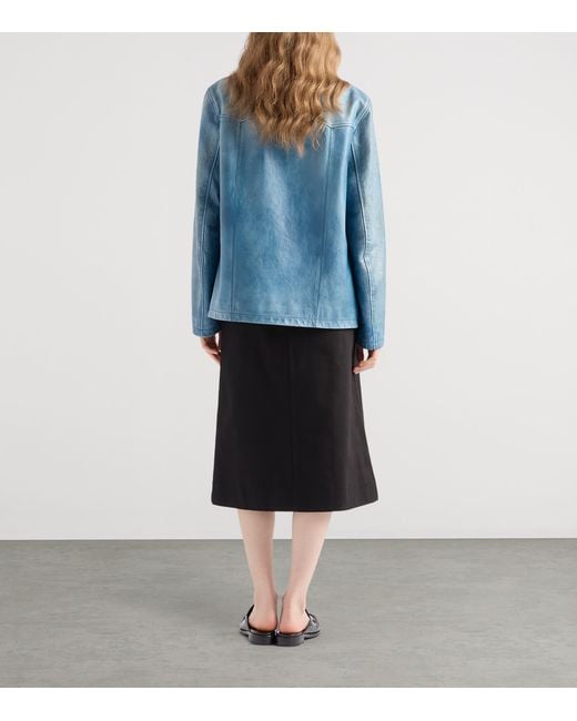 Prada Blue Nappa Leather Jacket