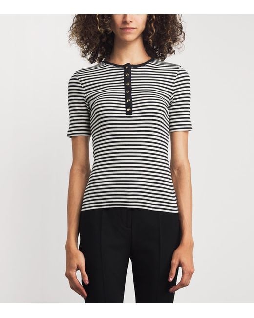 Anine Bing Black Stretch-Cotton Alessia T-Shirt