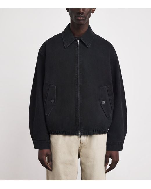 Agolde Black Denim Torres Bomber Jacket for men