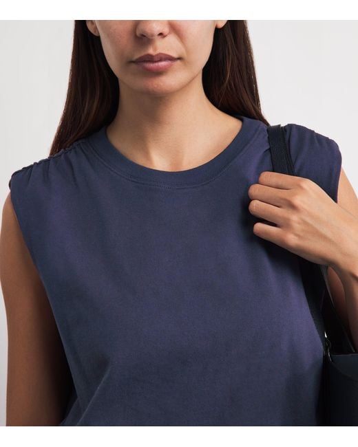 Rag & Bone Blue Mica Bubble Crop Top
