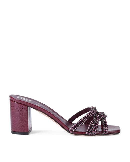 Gina Purple Leather Re Heeled Sandals 70