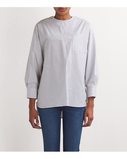 Weekend by Maxmara White Striped Poplin Blouse