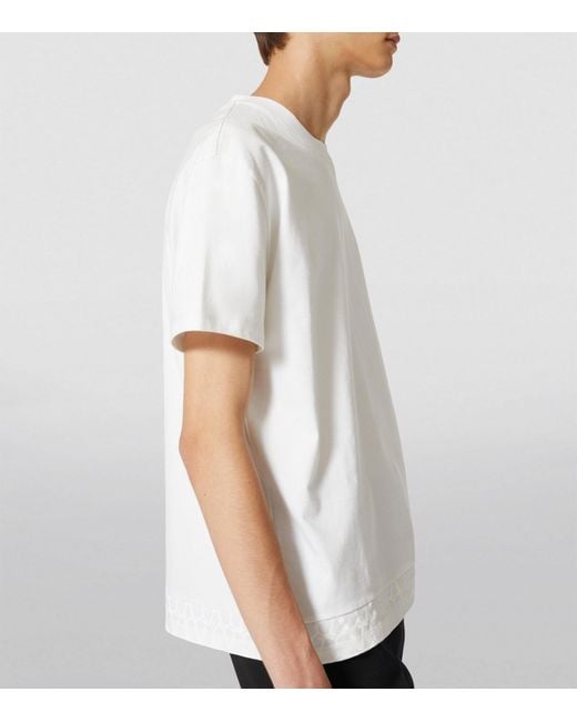 Valentino Garavani White Cotton Logo-hem T-shirt for men