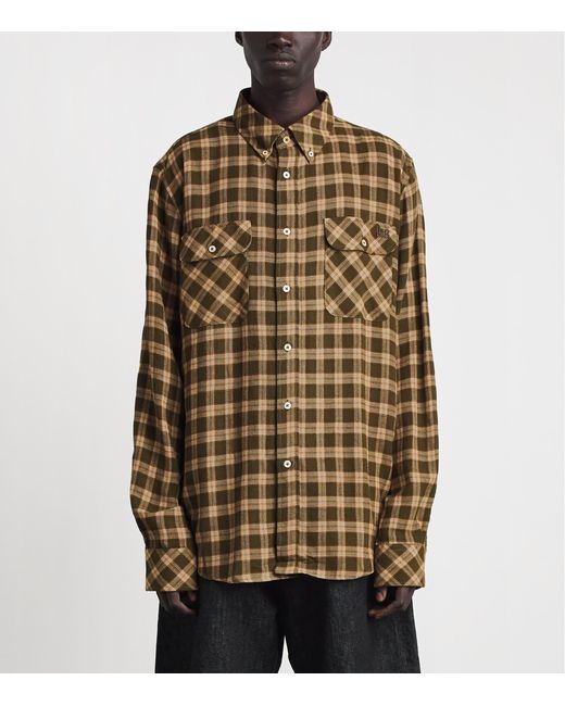 Wales Bonner Green Cotton Check Canopy Shirt