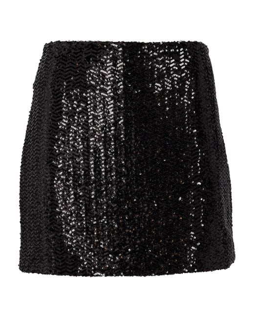 Anine Bing Black Sequinned Tierra Mini Skirt