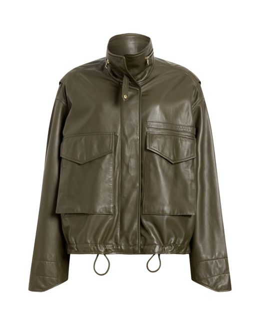 AllSaints Green Clay Leather Jacket