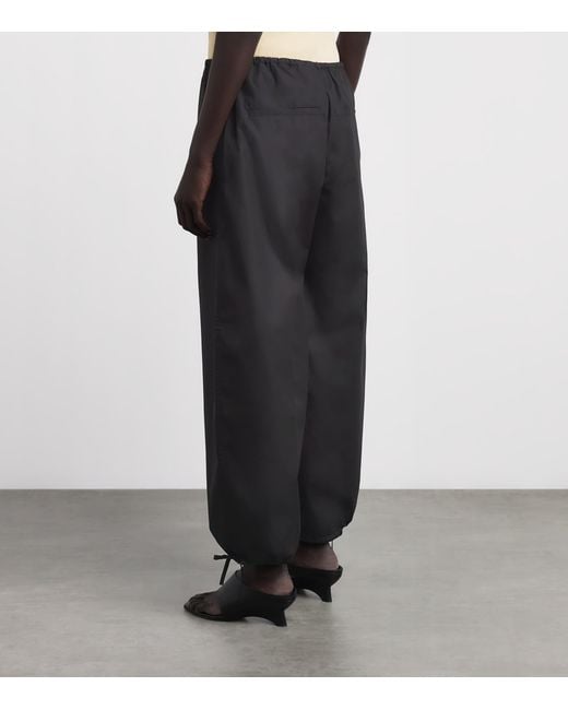 Totême Black Cotton Drawstring Trousers