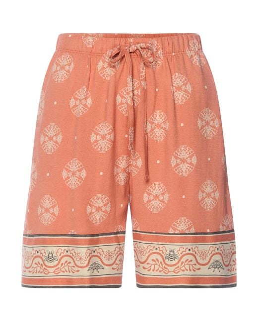 Hanro Orange Printed Casuals Shorts