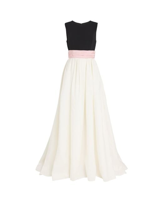 Carolina Herrera White Cummerbund-Detail Gown