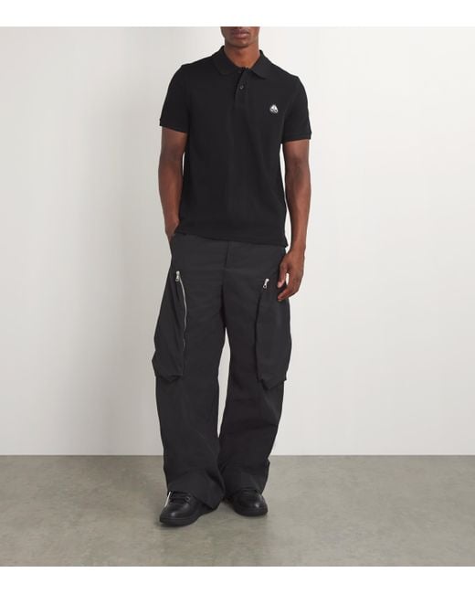 Moose Knuckles Black Logo Polo Shirt for men