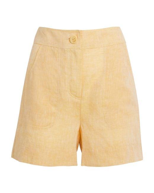 Eres Natural Linen Enjouee Tailored Shorts