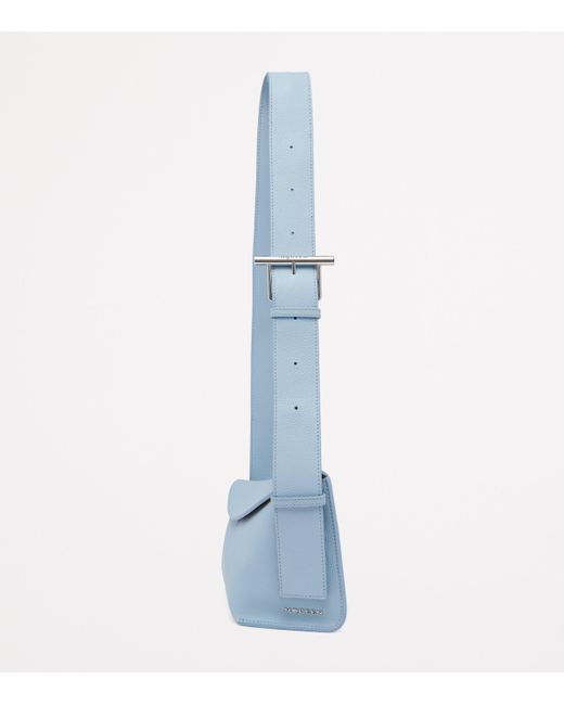 Alexander McQueen Blue Leather T-Bar Sling Cross-Body Bag