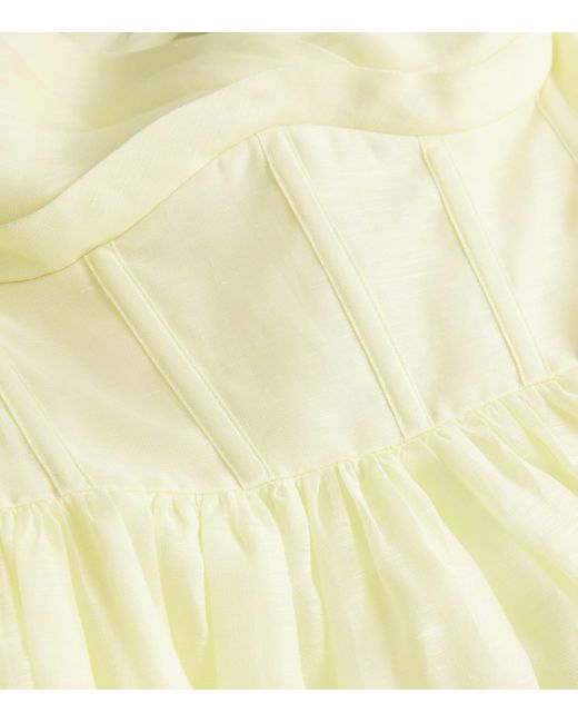 Zimmermann Yellow Corset Mini Dress