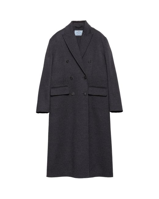 Prada Blue Wool-Cashmere Double-Breasted Coat