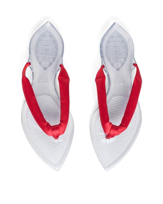 Alaïa White Invisible Thong Flip Flops