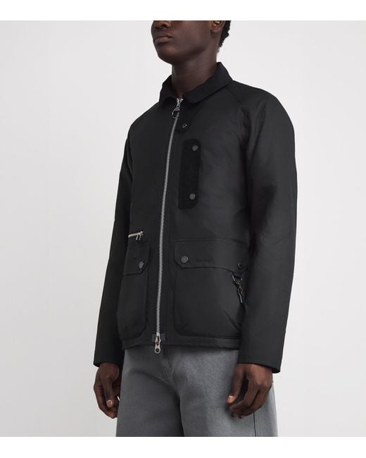 Barbour Black Waxed Cotton Tract Jacket for men