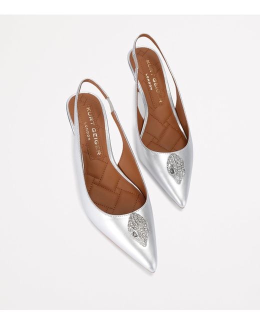 Kurt Geiger Metallic Leather Belgravia Slingback Pumps