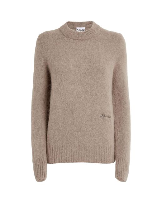 Ganni Brown Alpaca-blend Sweater