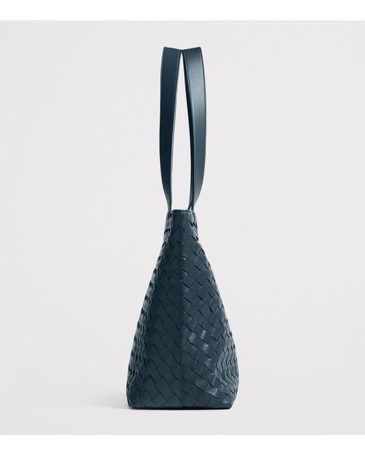 Bottega Veneta Blue Zipped Intrecciato Tote Bag for men