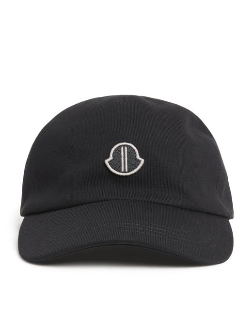 Rick Owens Black X Moncler Logo Baseball Cap for men
