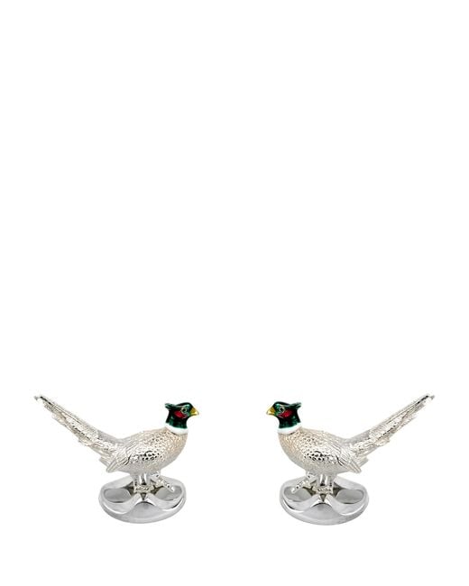 Deakin & Francis Metallic Sterling Pheasant Cufflinks for men