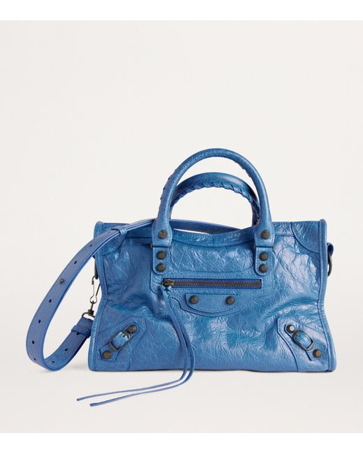 Balenciaga Blue Small Lambskin Le City Top-Handle Bag