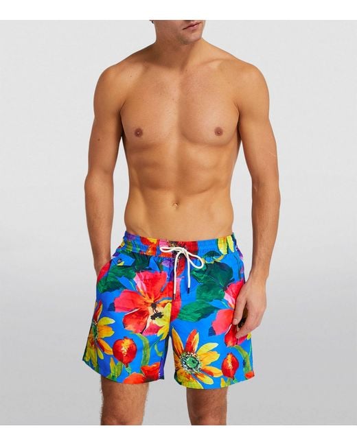 Polo Ralph Lauren Blue Floral Print Swim Shorts for men