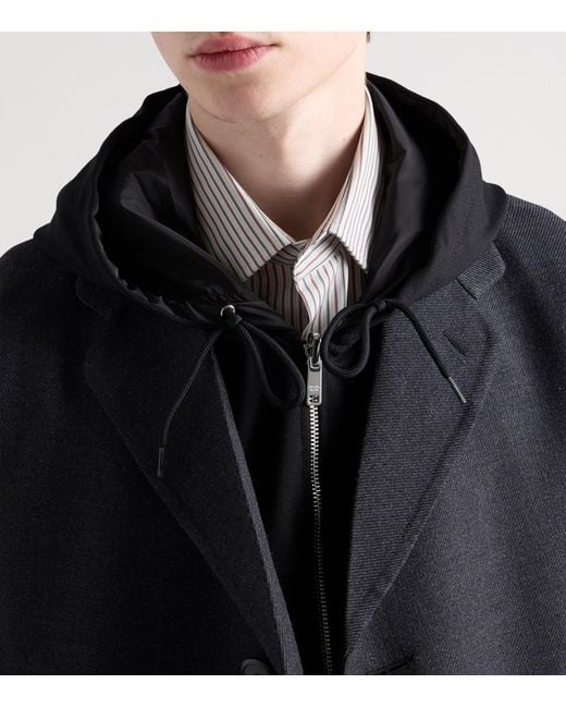 Prada Blue Technical Hooded Jacket for men
