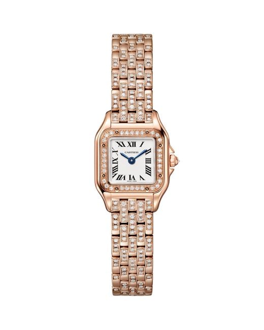 Cartier Metallic Rose And Diamond Panthère De Watch