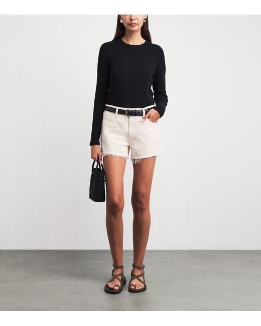 Mother Natural The Dodger Frayed Denim Shorts